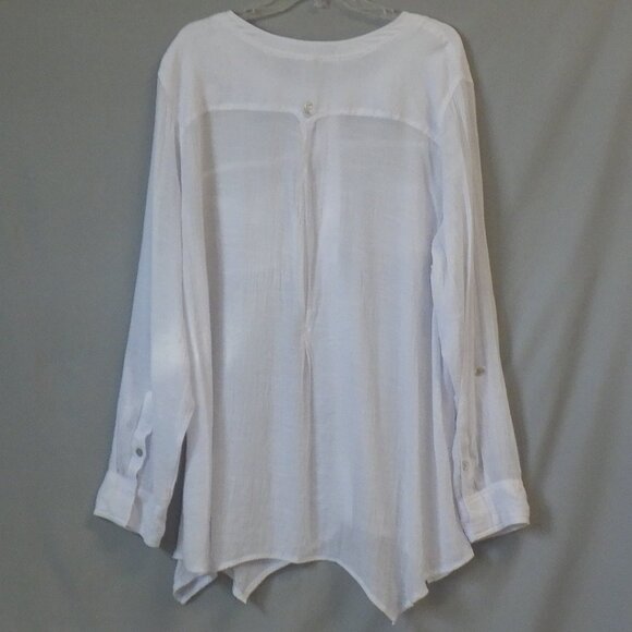 Democracy White Button Down Shirt Size 3X - Picture 2 of 3